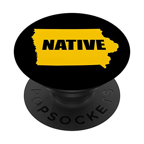 Iowa State Native Home Map PopSockets Grip and Stand for Phones and Tablets
