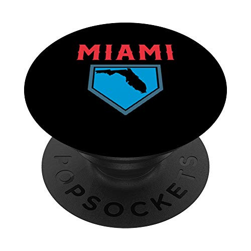 Retro Miami Baseball No Plate Like Home PopSockets Grip and Stand for Phones and Tablets