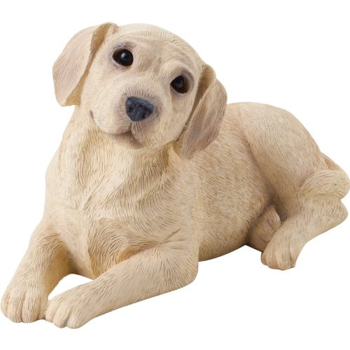Sandicast Small Size Yellow Labrador Retriever Sculpture, Lying
