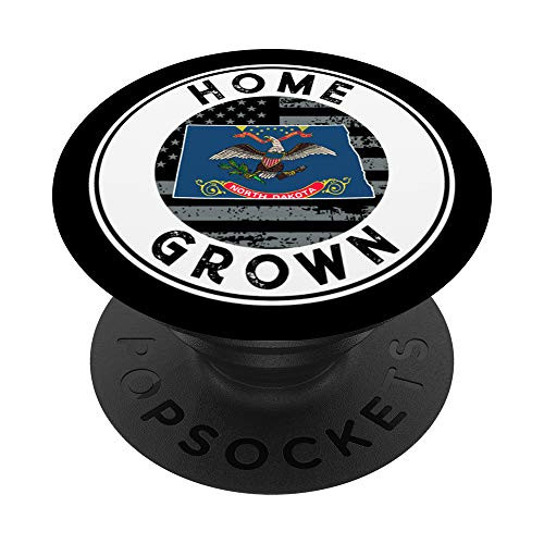 North Dakota Native Home Grown State American Flag Pride PopSockets Grip and Stand for Phones and Tablets