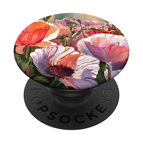 Watercolor Red Poppy Flower Pattern Grip Garden Floral Print PopSockets PopGrip Swappable Grip for Phones and Tablets Watercolor Red Poppy Flower Pattern Grip Garden Floral Print PopSockets PopGrip Swappable Grip for Phones and Tablets