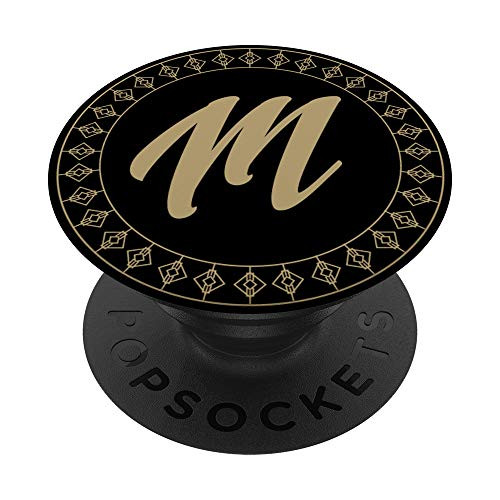 M Initial Monogram Gift Ideas Name Letter M Pop Socket PopSockets Grip and Stand for Phones and Tablets
