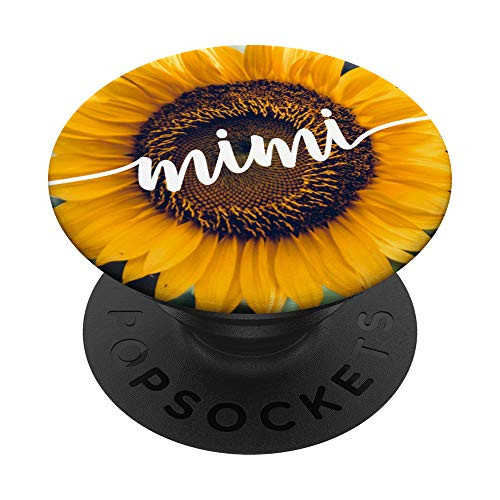 Mimi Sunflower Simple Script Mothers Day Gift PopSockets Grip and Stand for Phones and Tablets