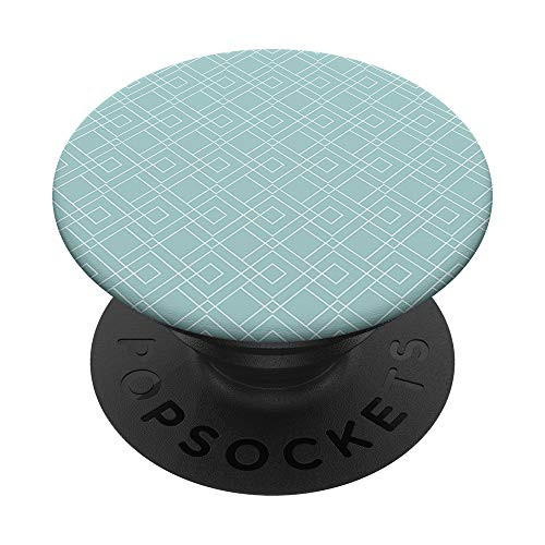 Teal Blue Geometric Lines Simple Minimal Pattern PopSockets Grip and Stand for Phones and Tablets