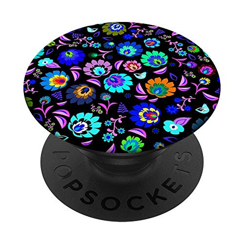 Flowers on Black Floral Garden Flower Pattern Cute Botanical PopSockets Grip and Stand for Phones and Tablets Flowers on Black Floral Garden Flower Pattern Cute Botanical PopSockets Grip and Stand for Phones and Tablets