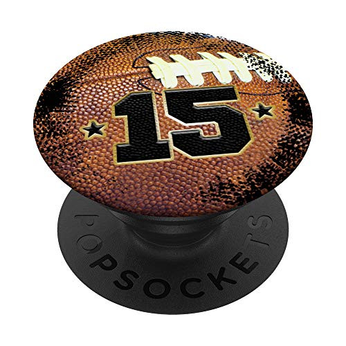 American Football Jersey Number 15 fifteen PopSockets Grip and Stand for Phones and Tablets