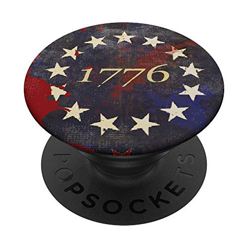 13 Star Flag Betsy Ross Distressed 1776 American Patriotic PopSockets Grip and Stand for Phones and Tablets