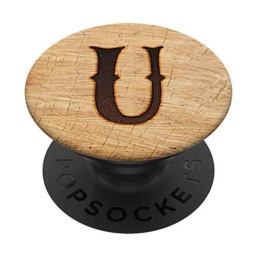 Letter U First Initial Monogram Plain  and  Simple PS13790U PopSockets Grip and Stand for Phones and Tablets