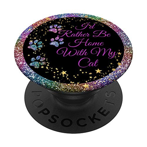 Rainbow Paw Print Id Rather Be Home With My Cat PopSockets PopGrip Swappable Grip for Phones and Tablets Rainbow Paw Print Id Rather Be Home With My Cat PopSockets PopGrip Swappable Grip for Phones and Tablets