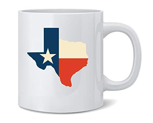 Poster Foundry Texas Flag Lone Star State Map Retro Proud Texan Ceramic Coffee Mug Tea Cup Fun Novelty Gift 12 oz