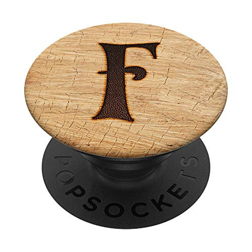 Letter F First Initial Monogram Plain  and  Simple PS13790F PopSockets Grip and Stand for Phones and Tablets
