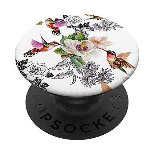 Hummingbird Flower Floral Garden Bird Delicate Feminine PopSockets PopGrip Swappable Grip for Phones and Tablets Hummingbird Flower Floral Garden Bird Delicate Feminine PopSockets PopGrip Swappable Grip for Phones and Tablets