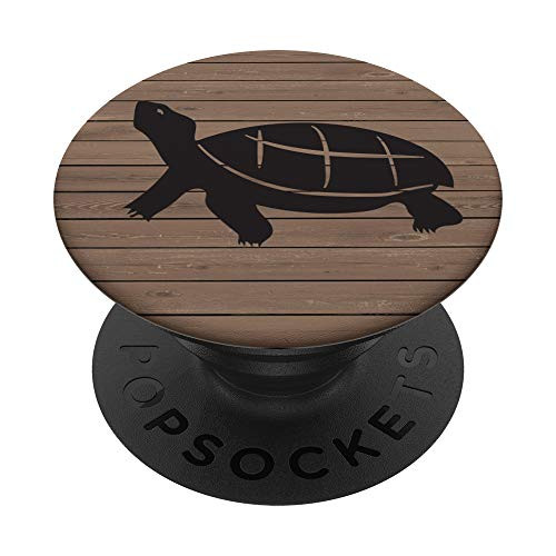 Turtle Silhouette on Plain  and  Simple PACJ0992 PopSockets PopGrip Swappable Grip for Phones  and  Tablets