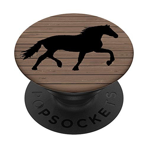 Horse Silhouette on Plain  and  Simple PACJ1023 PopSockets PopGrip Swappable Grip for Phones  and  Tablets