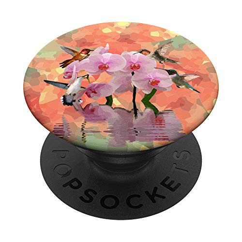 Hummingbird Garden Bird Beautiful Orchid Flowers PopSockets PopGrip Swappable Grip for Phones and Tablets Hummingbird Garden Bird Beautiful Orchid Flowers PopSockets PopGrip Swappable Grip for Phones and Tablets