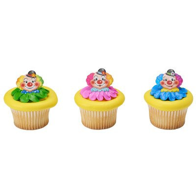 Clown Circus Cupcake Rings Cake Decoration Birthday 24 Count