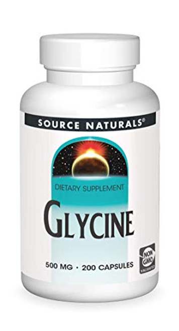 Source Naturals Glycine 500 mg Amino Acid Dietary Supplement - 200 Capsules Source Naturals Glycine 500 mg Amino Acid Dietary Supplement - 200 Capsules