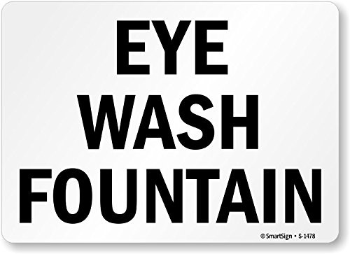SmartSign Eye Wash Fountain Sign  10 x 14 Aluminum