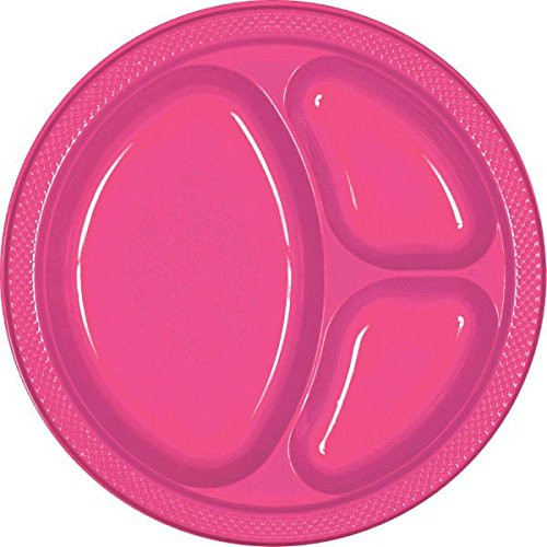 Amscan 43033.103 Plastic Plates 10 1/4" Bright Pink