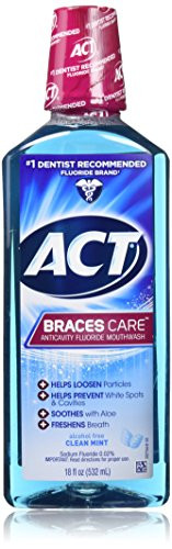 Act Braces Care Anticavity Flouride Mouthwash 18 Ounce 2 Pack