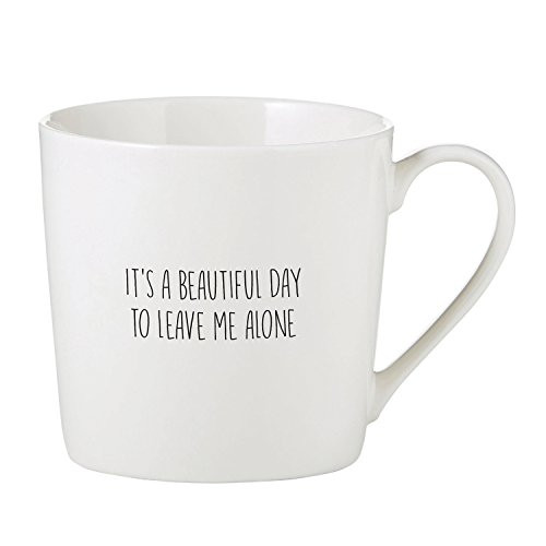 SIPS Drinkware It's A Beautiful Day Cafe Mug Bone China Coffee Cup, 14 Ounce