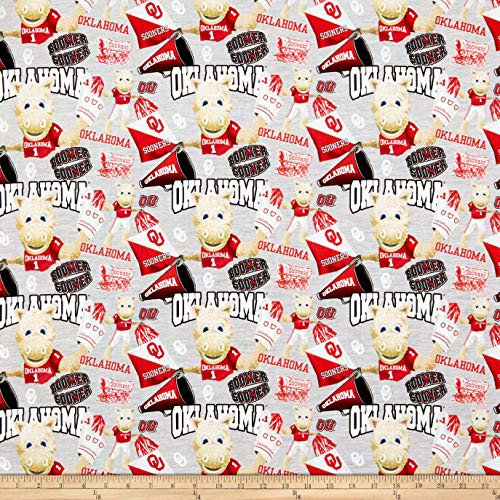 Sykel Enterprises NCAA Oklahoma Collegiate Mascot Multi Fabric by the Yard Sykel Enterprises NCAA Oklahoma Collegiate Mascot Multi Fabric by the Yard