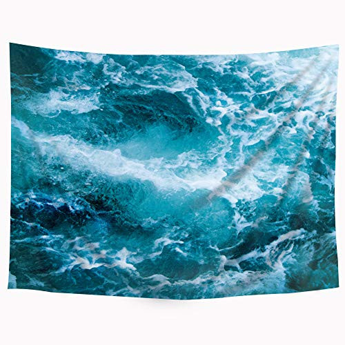 Riyidecor Ocean Wave Tapestry Blue Sea Tapestry Art Wall Hanging Bedding Wall Art Decor Bathroom Fabric Home Dorm Living Room 51x59Inch Riyidecor Ocean Wave Tapestry Blue Sea Tapestry Art Wall Hanging Bedding Wall Art Decor Bathroom Fabric Home Dorm Living Room 51x59Inch
