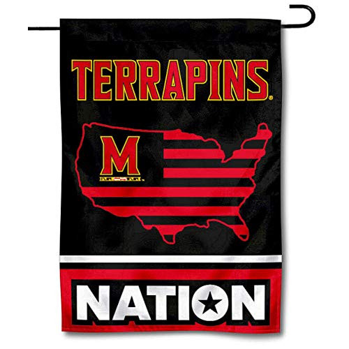 College Flags and Banners Co_ Maryland Terrapins Garden Flag with USA Stars and Stripes College Flags and Banners Co_ Maryland Terrapins Garden Flag with USA Stars and Stripes