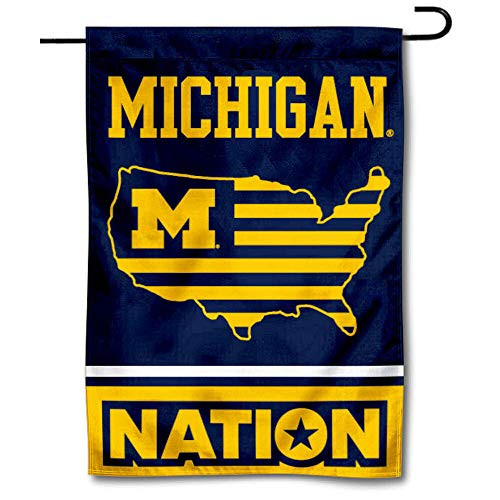 College Flags  and  Banners Co_ Michigan Wolverines Garden Flag with USA Stars and Stripes College Flags  and  Banners Co_ Michigan Wolverines Garden Flag with USA Stars and Stripes