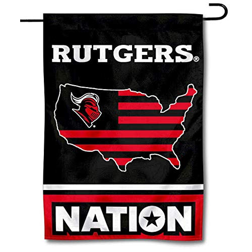 College Flags and Banners Co_ Rutgers Scarlet Knights Garden Flag with USA Stars and Stripes College Flags and Banners Co_ Rutgers Scarlet Knights Garden Flag with USA Stars and Stripes