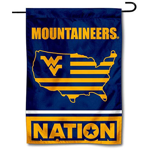 College Flags and Banners Co_ West Virginia Mountaineers Garden Flag with USA Stars and Stripes College Flags and Banners Co_ West Virginia Mountaineers Garden Flag with USA Stars and Stripes