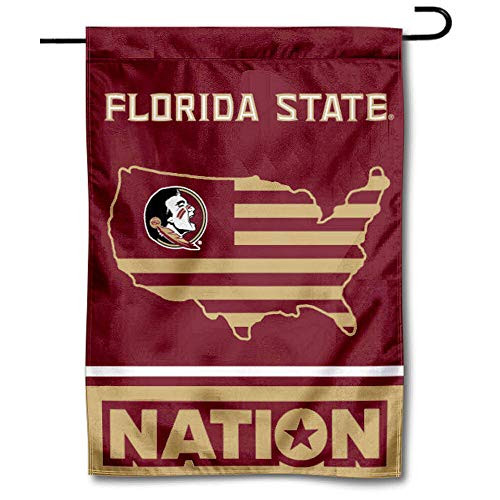 College Flags  and  Banners Co_ Florida State Seminoles Garden Flag with USA Stars and Stripes Nation College Flags  and  Banners Co_ Florida State Seminoles Garden Flag with USA Stars and Stripes Nation