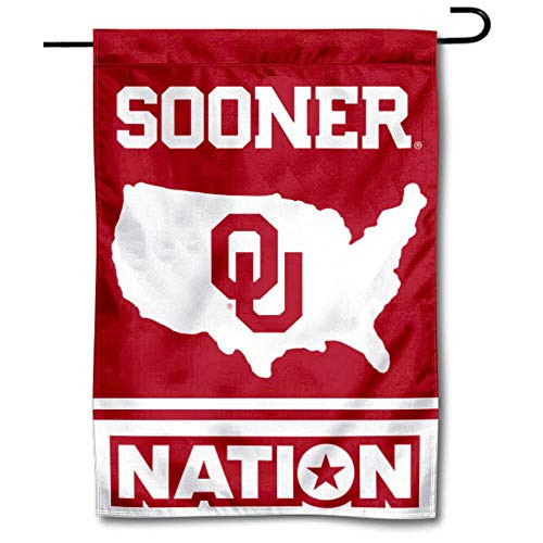 College Flags and Banners Co_ Oklahoma Sooners Garden Flag with USA Stars and Stripes Nation College Flags and Banners Co_ Oklahoma Sooners Garden Flag with USA Stars and Stripes Nation