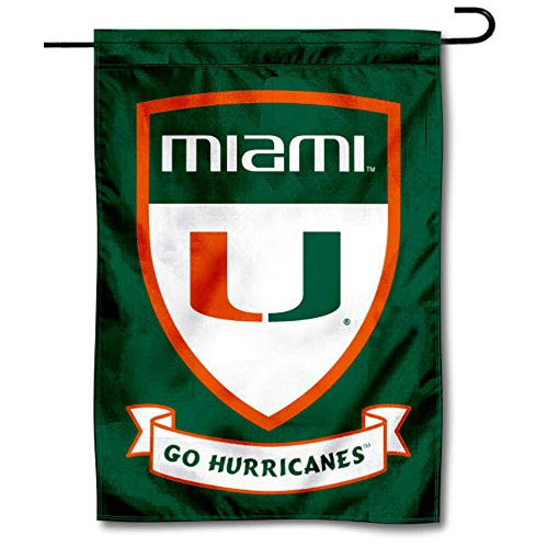 College Flags and Banners Co_ Miami Hurricanes Shield Garden Flag College Flags and Banners Co_ Miami Hurricanes Shield Garden Flag