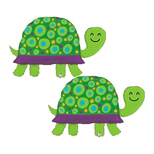 Set of 2 Garden Turtle Jumbo 40 Foil Party Balloons Set of 2 Garden Turtle Jumbo 40 Foil Party Balloons