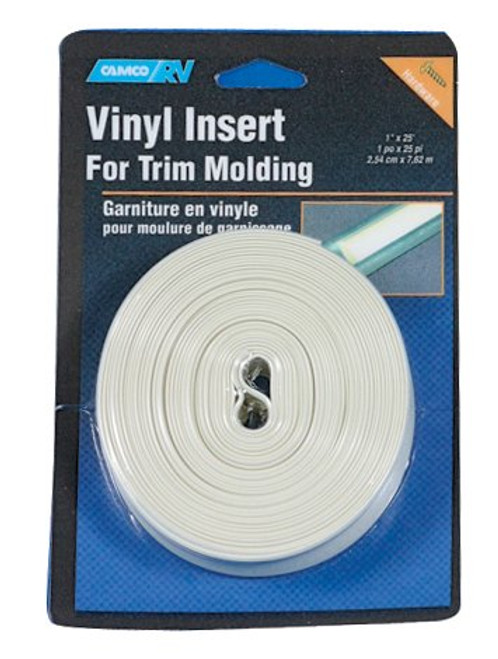 Camco 25143 Vinyl Trim Insert (3/4" x 25', Off-White)