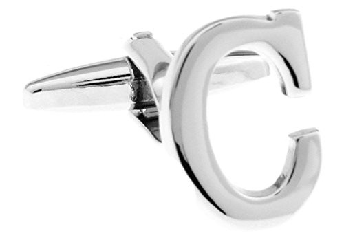 MRCUFF Letter C Pair Cufflinks in a Presentation Gift Box  and  Polishing Cloth
