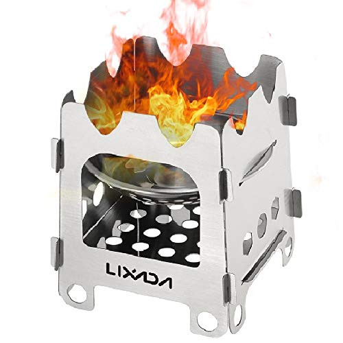 Lixada Camping Stove Portable Lightweight Folding Wood Burning Backpacking Stove for Outdoor Cooking Picnic Hunting Stainless Steel Stove Lixada Camping Stove Portable Lightweight Folding Wood Burning Backpacking Stove for Outdoor Cooking Picnic Hunting Stainless Steel Stove