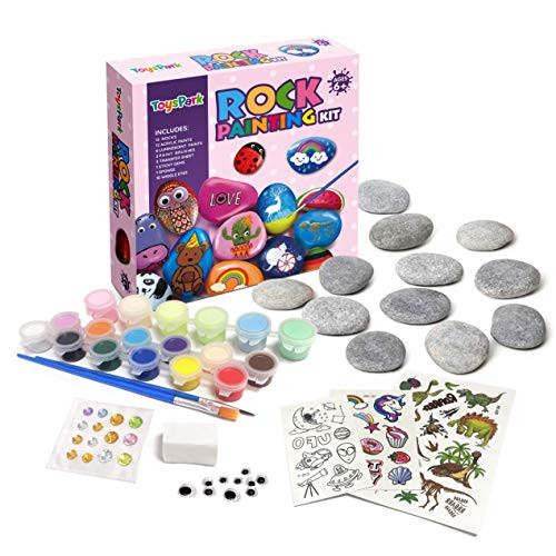 ToysPark Rock Painting Kit for Kids-Glow in The Dark Rock Painting -Arts and Crafts for Girls  and  Boys-Craft Art Kit-Great Craft Creative Gift for Ages 6-12