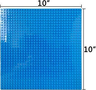 Super Bricks - Large 10 x 10 Baseplate - Blue Pack 4 Baseplates - Lego Compatible