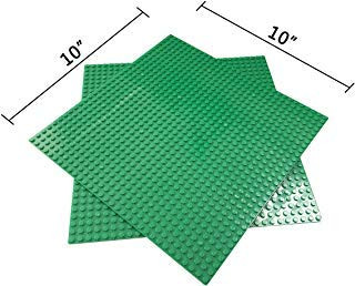 Super Bricks - Large 10 x 10 Baseplate - 2xBLUE 2xGREEN Pack 4 Baseplates - Lego Compatible