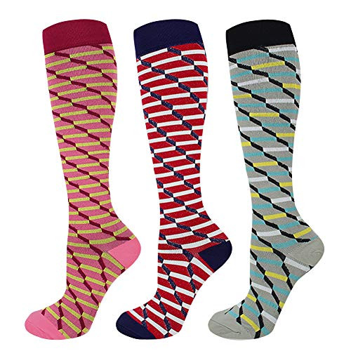 Compression Socks Women 20-30mmHg 3 Pairs Mens Best Stockings for Running Medical Athletic Edema Diabetic Varicose Veins Travel Pregnancy Shin SplintsAssorted 6 LargeX-Large