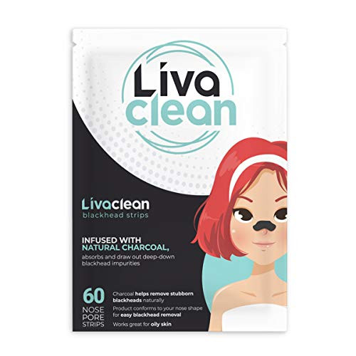 60 Strips Livaclean Charcoal Infused Blackhead Strips for Face Nose and Pores Blackheads Removal 60 Strips Livaclean Charcoal Infused Blackhead Strips for Face Nose and Pores Blackheads Removal