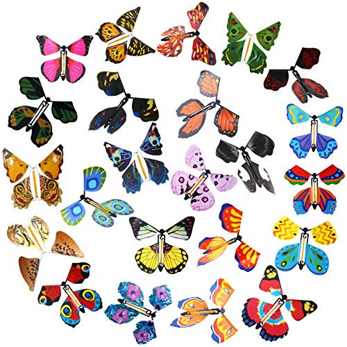 Outee 23 Packs Magic Flying Butterfly Card Surprise Wind Up Butterfly in The Book Rubber Band Powered Magic Fairy Flying Toy Great Surprise Gift Outee 23 Packs Magic Flying Butterfly Card Surprise Wind Up Butterfly in The Book Rubber Band Powered Magic Fairy Flying Toy Great Surprise Gift