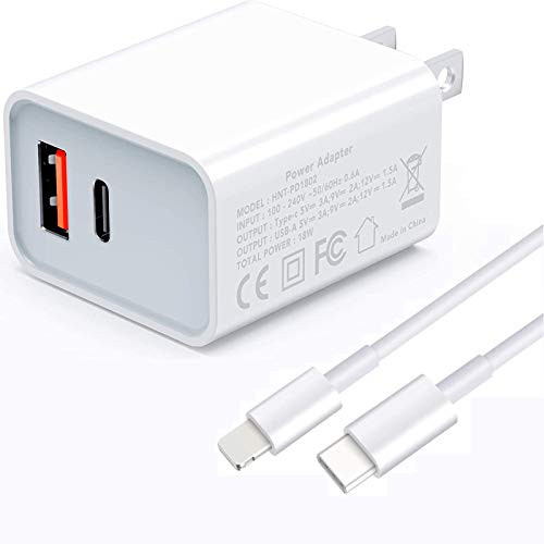 Apply for IPhone Charger USB C 18W Power Delivery QC 3_0 2 in 1 Quick Charger USB C Charger for iPhone 1212 Mini12 Pro12 Pro Max iPad Pro AirPods Pro And USB-C Other Digital Devices Compatible