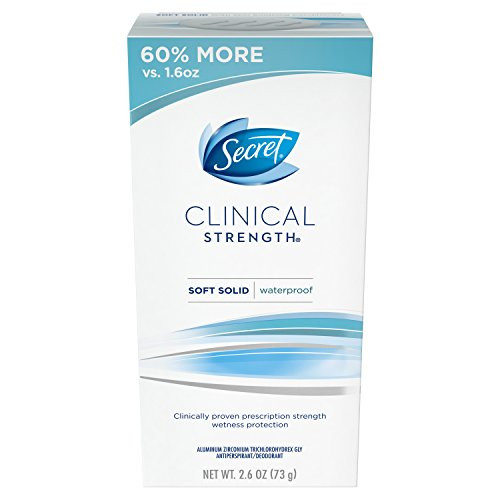 Secret Antiperspirant and Deodorant for Women, Clinical Strength Soft Solid, Waterproof, 2.6 Oz Secret Antiperspirant and Deodorant for Women, Clinical Strength Soft Solid, Waterproof, 2.6 Oz