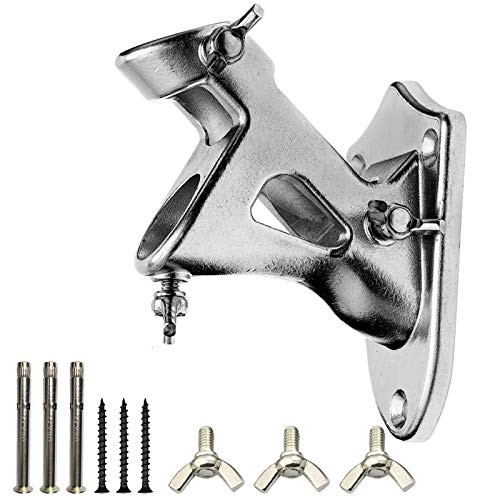 Uelfbaby Flag Pole Mounting Bracket Heavy Stainless Steel Material 2 Positions for 1 Flag Pole Wall Mount House  and  Estate Flag Pole Holder Bracket