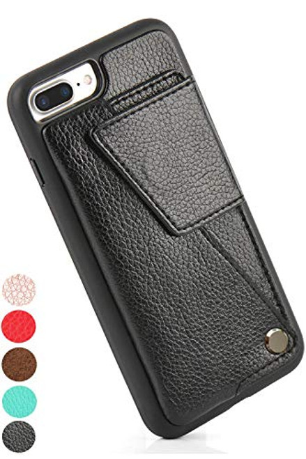 iPhone 7 PlusiPhone 8 Plus Wallet Case ZVE Leather Durable Shockproof iPhone 78 Plus Card Holder Cases with ID Credit Card Slot for Apple iPhone 7 Plus 2016  iPhone 8 Plus 2017 - Black