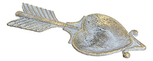 Midwest CBK 6" x 2.5" Zinc Gold-Tone Arrow Heart Trinket Dish Midwest CBK 6" x 2.5" Zinc Gold-Tone Arrow Heart Trinket Dish