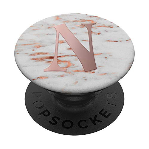 Golden Pink Letter N On White Gray Marbled Look PopSockets PopGrip Swappable Grip for Phones and Tablets Golden Pink Letter N On White Gray Marbled Look PopSockets PopGrip Swappable Grip for Phones and Tablets